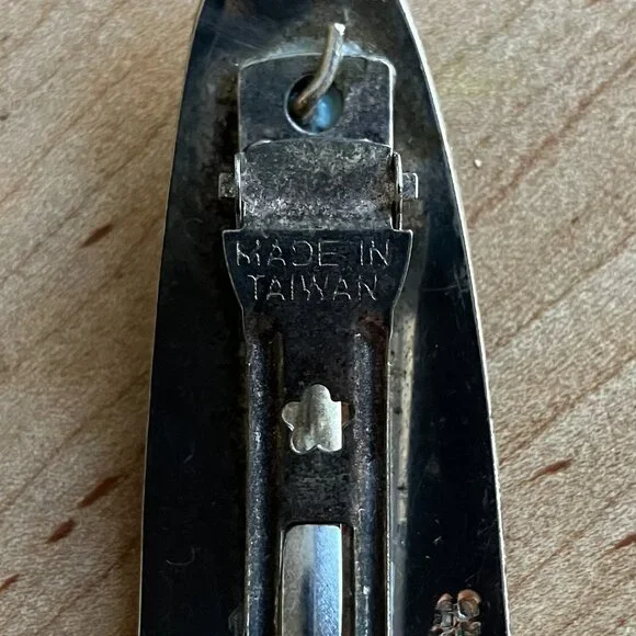 Beautiful Vintage Alpaca Silver Mexico Geometric Hair Barrett - Picture 5 of 7